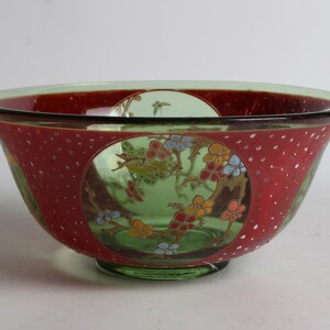Folk collection of hand-painted paintings Coloured glaze bowl