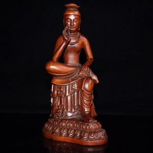 Eine volkstümliche Sammlung handgeschnitzter Buchsbaum Buddha Statuen
