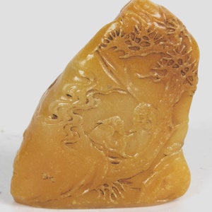 Shoushan stone hand-carved old man landscape pattern statue