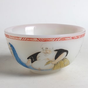 Folk collection of hand-painted paintings Coloured glaze bowl