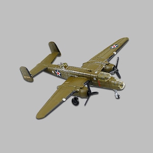 Diecast B-25 Militarized Combat Bomber Alloy Model 1:144 Scale Toy Gift Collection Simulation Display Decoration