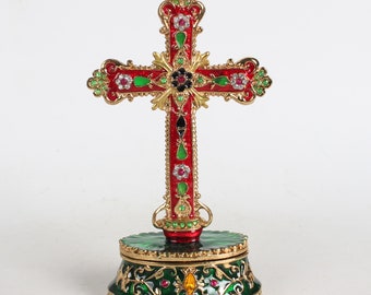 Folk collection handmade cloisonne cross statues