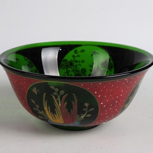 Folk collection of hand-painted paintings Coloured glaze bowl