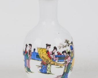 A folk collection of hand-painted ceramic vases