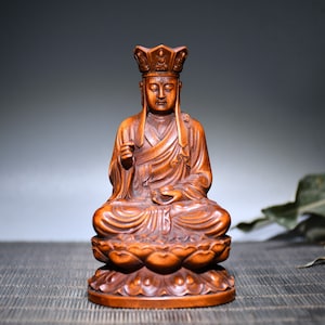 Chinesische Volkssammlung von handgeschnitztem Buchsbaum Buddha