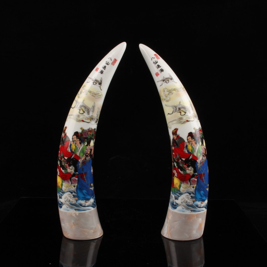 中国景徳鎮陶磁器手描き八仙人物柄飾り - Etsy 日本