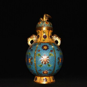 Copper body handmade cloisonn é Lingzhi bottle jar