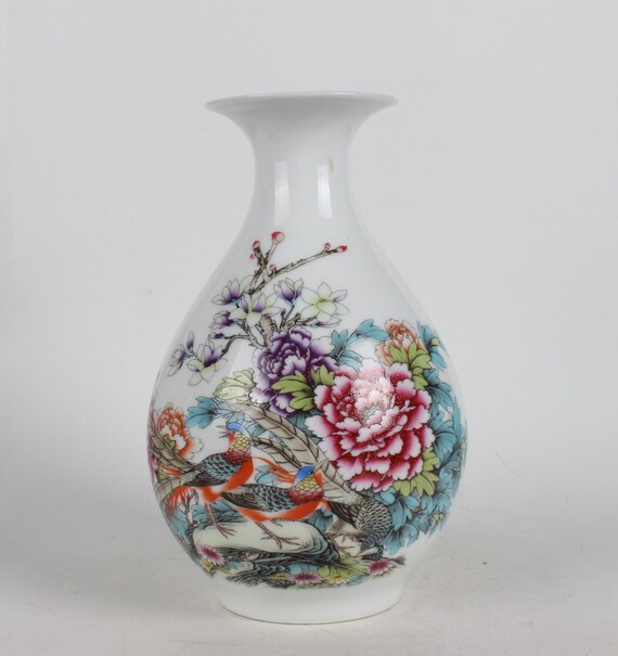 カラフルな手描き陶器花瓶 トルコ陶器 花瓶 一輪挿し フラワーベース 高さ20×直径12cm