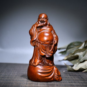 Chinesische Volkssammlung von handgeschnitztem Buchsbaum Buddha