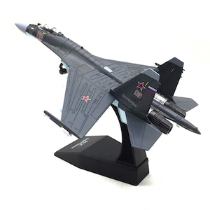 1:100 Air Force SU-35 Warplane Alloy & Plastic Simulation Model Gift Collection Decorative Toy Diecast