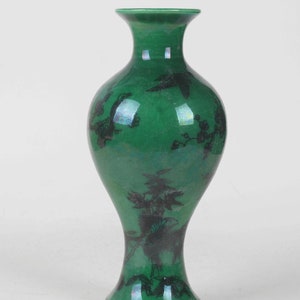 Hand-painted green glazed porcelain vases from folk collection