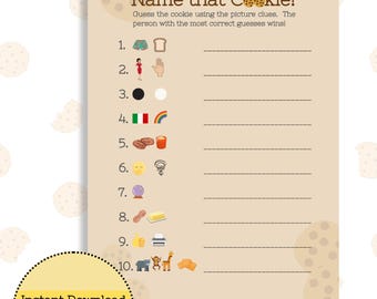 Juegos para baby shower de Monstruo de las Galletas / Juego para fiesta de galletas / Fiesta de leche y galletas / Juegos de galletas imprimibles / Galleta con chispas de chocolate /