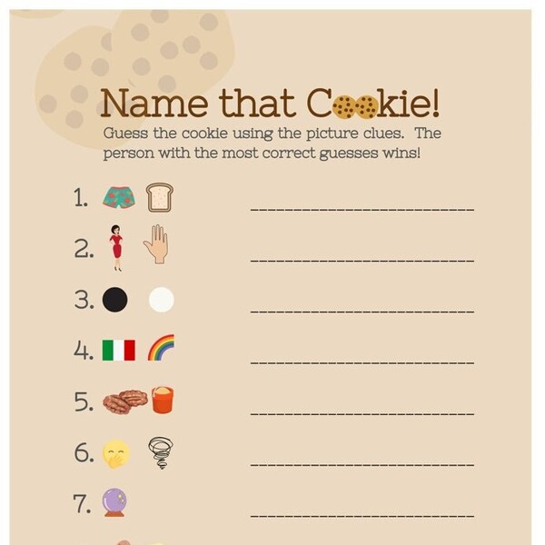 Cookie Baby Shower Game | Milk and Cookies Party | Gender Neutral Baby | Unique Games | Chocolate Chip Cookie | Cookie Monster Baby Shower