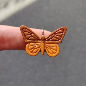 Butterfly Necklace-Wooden Necklace-Hand Carved-Eco Friendly-Wood Carving Pendant for Her-Statement Necklace-Organic-Natural-One of a Kind