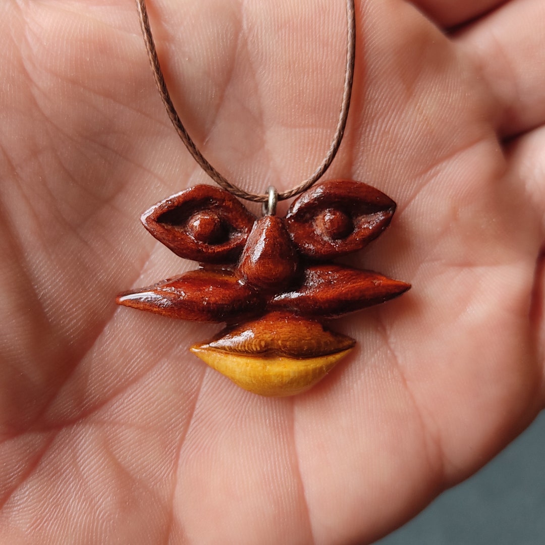 Collier Vintage En Bois Sculpté - État Neuf, Sans Emballage, Pièce Unique Magnifique