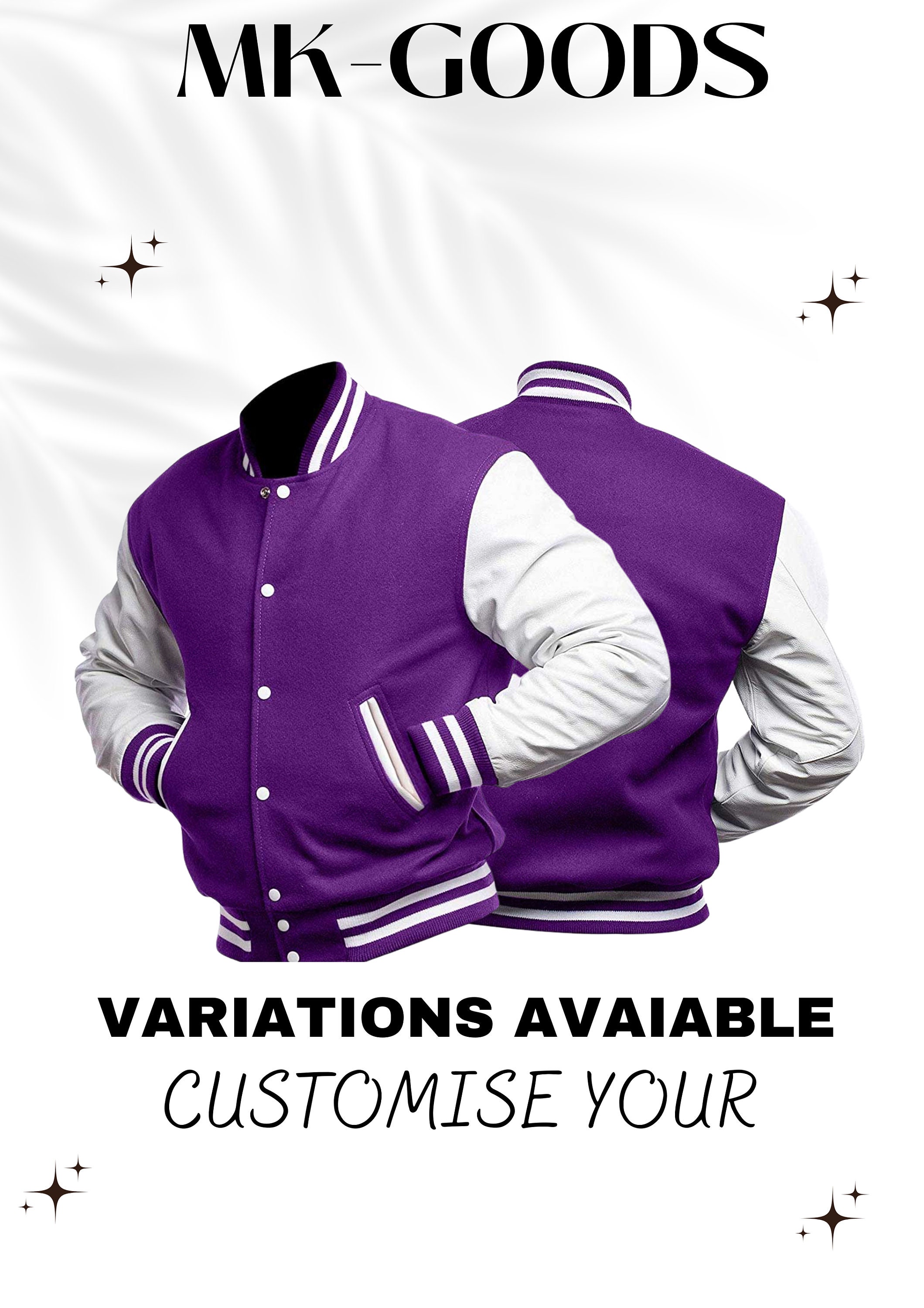 Louis Vuitton Purple and White Varsity Jacket - 8 Ball Jacket