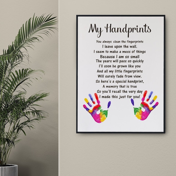 My Handprints Birthday Handprint Craft Gift Father's Day Handprint Keepsake Mother's Day Gift For Baby Happy Birthday Handprint Art For Kids