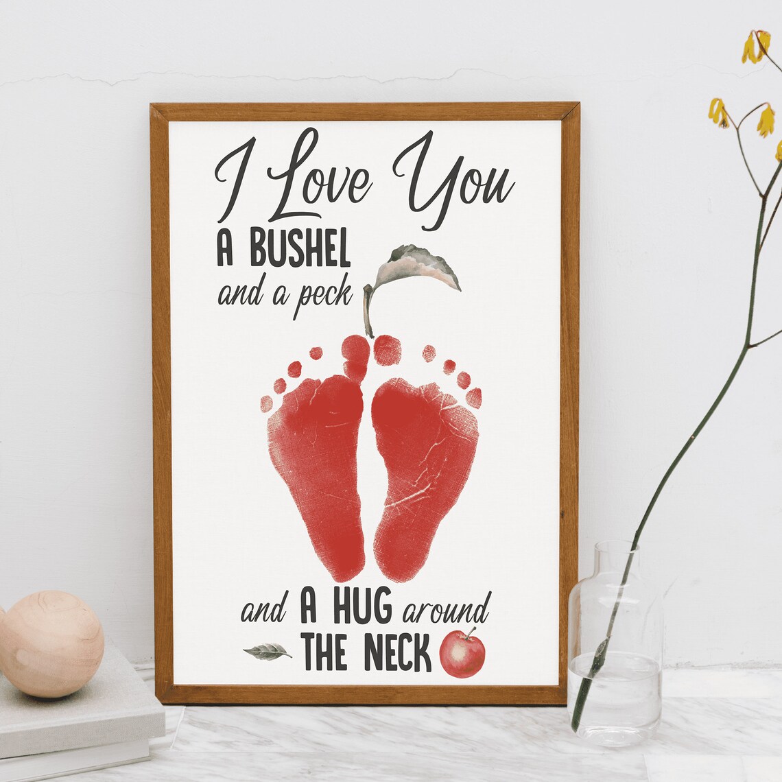 Valentine’s Footprint Craft Apple Footprint Art Handprint - Etsy