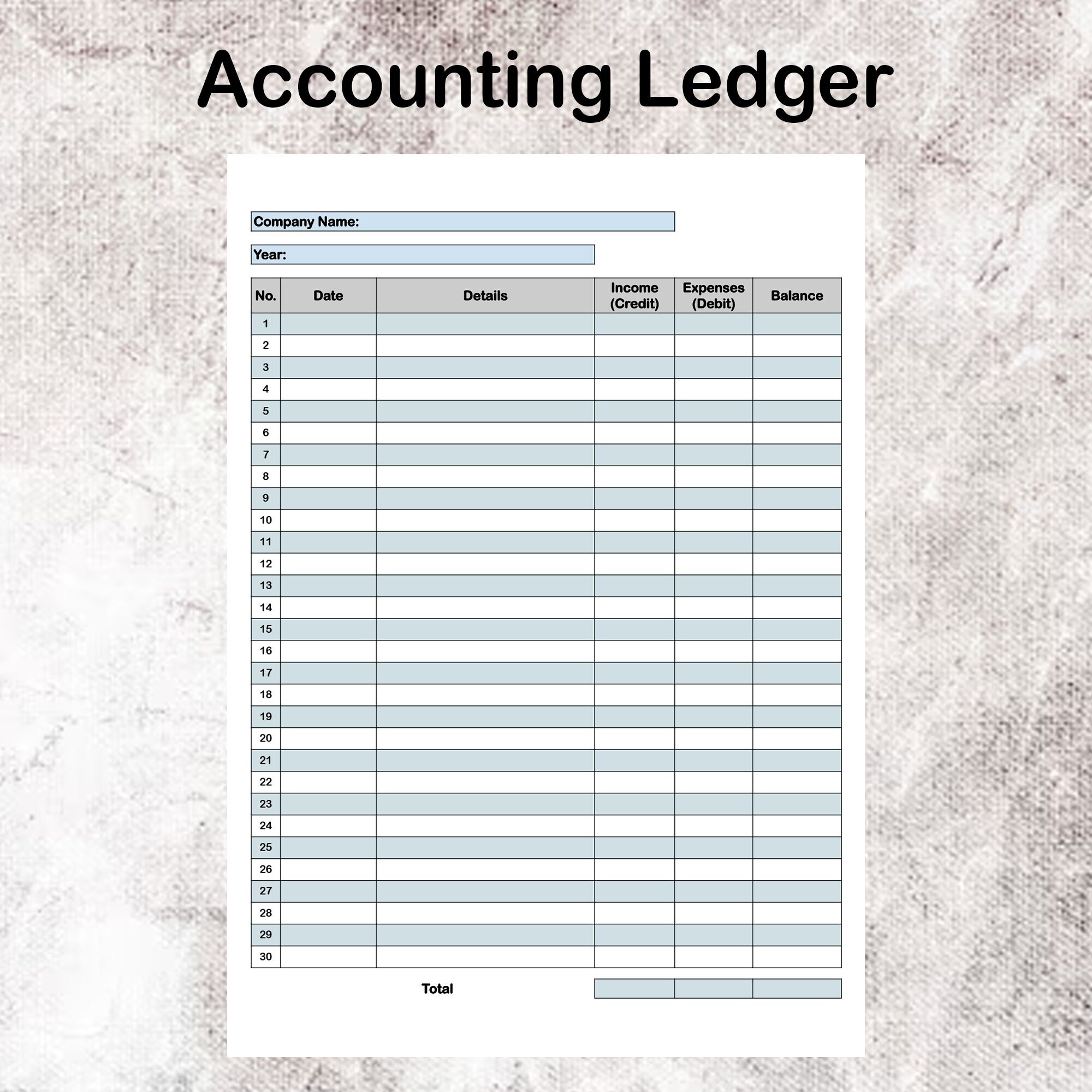 General Ledger Sheet Money Tracker Bookkeeping Ledger Expenses Tracker