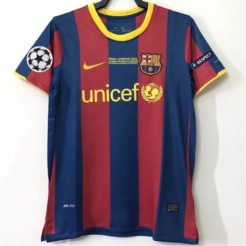 Barcelona 10/11 Home Champions League Final Messi 10 Jersey / Football Soccer Classic Shirt Jersey
