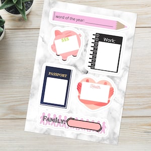 Adesivi Vision Board, Modello Vision Board, Vision Board 2022, Adesivi Vision Board 2022, Adesivi Per l'impostazione degli obiettivi, Adesivi per planner