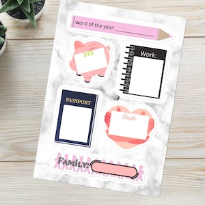 The Vision Board Collection by Luxbook, Goodnotes Stickers, Pink