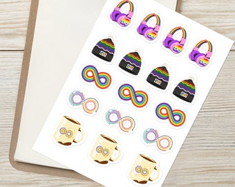 Neurodiversity Stickers, Autism Stickers, Rainbow Infinity Stickers, Neurodivergent Stickers, Disabled Stickers, Disability Stickers