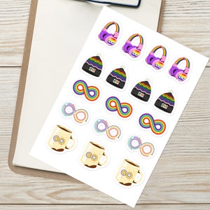 Neurodiversiteit Stickers, Autism Stickers, Rainbow Infinity Stickers, Neurodivergent Stickers, Disabled Stickers, Disability Stickers