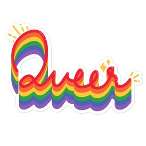 Pegatina Queer, Pegatina del Orgullo, Pegatina de la bandera del arco iris, Pegatina LGBT Pegatina LGBTQ, Pegatina LGBTQIA, Pegatina del arco iris, Pegatina gay