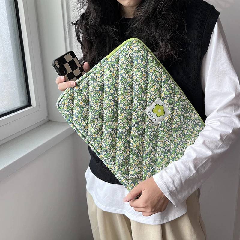 Quilted Laptop Sleeve Case Floral Macbook Pro Case Ipad Etsy UK