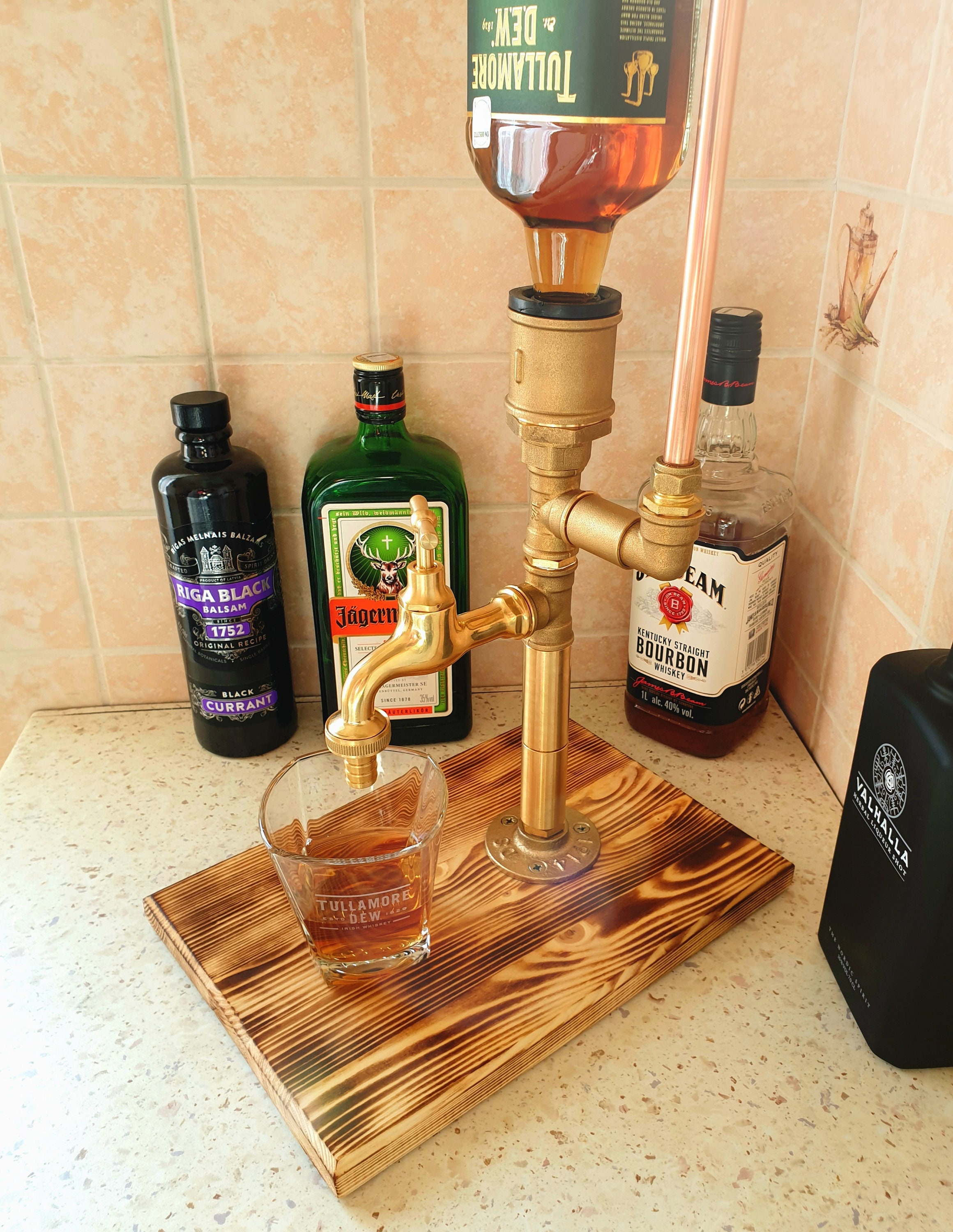 Distributore Di Whisky In Legno A Forma Di Rubinetto - Per Bar Domestici, Feste, Regalo Originale