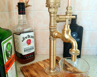 Distributeur D'alcool Steampunk Avec Lampe Intégrée – Décoration Bar Cave Homme, Cadeau Anniversaire Original