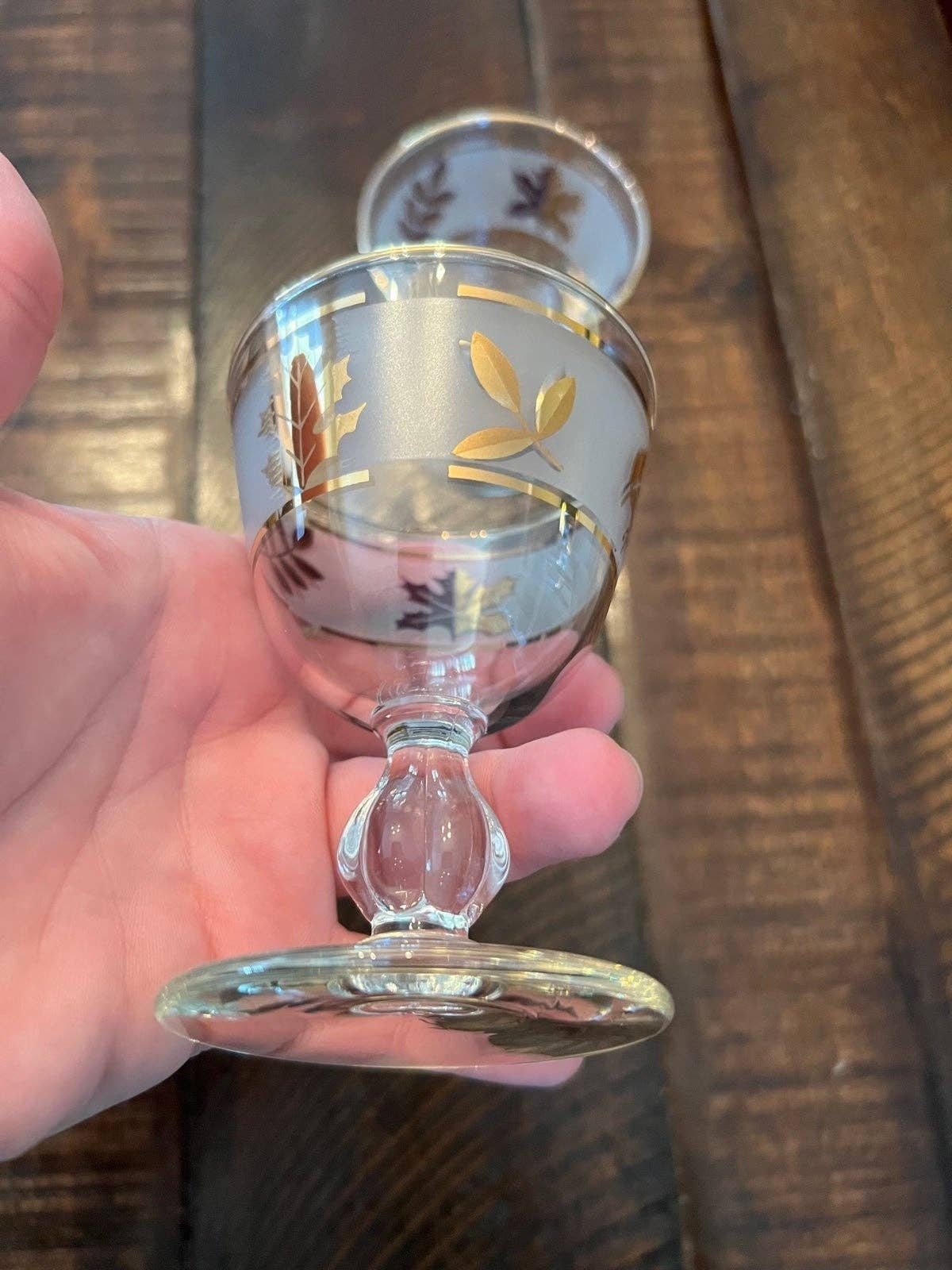 Vintage 1950s Libbey Cordial Glasses With Gold Leaves Etsy