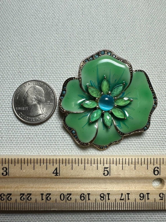 Vintage! Liz Claiborne Signed Enamel Rhinestones … - image 2