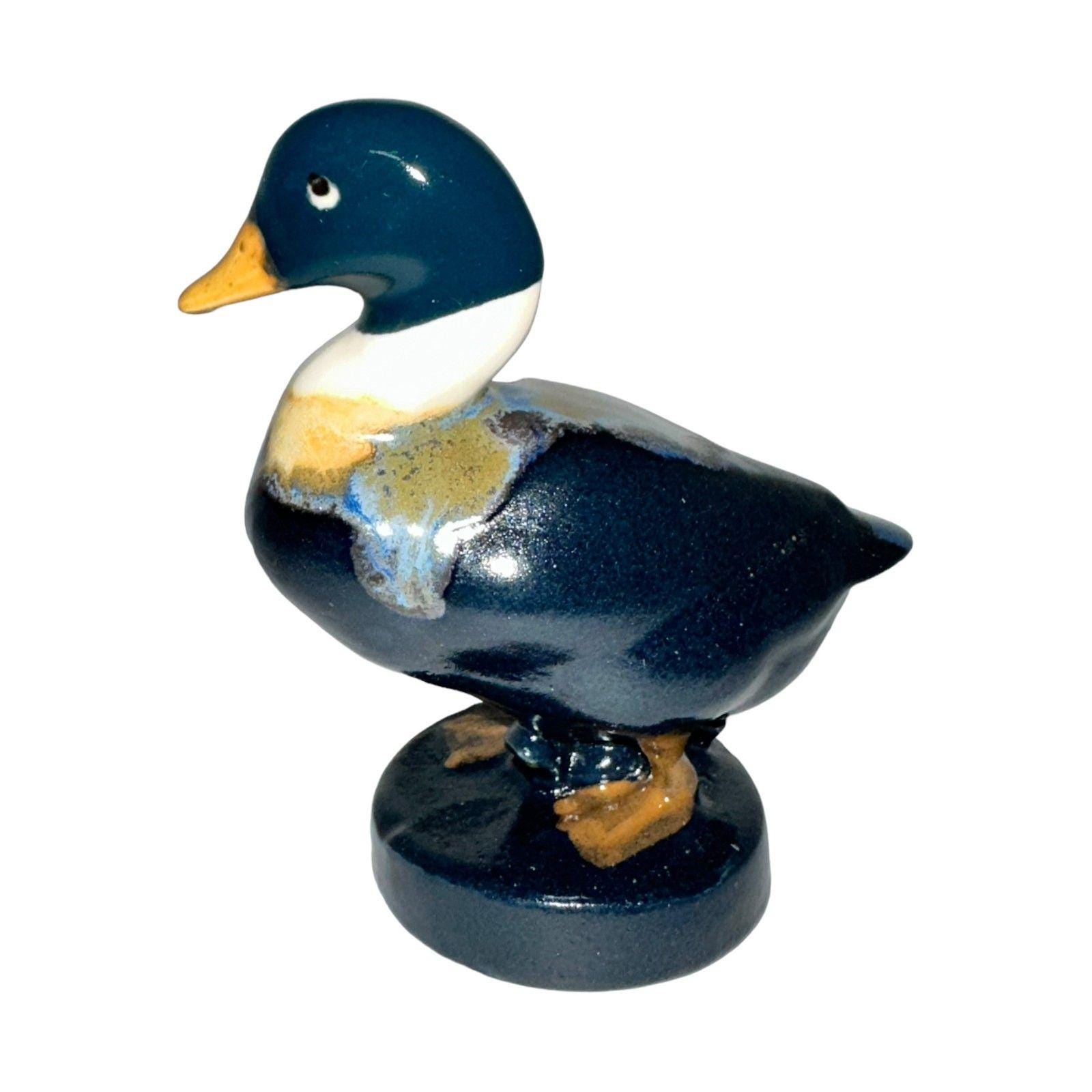 Vintage Ceramic Mallard/duck Figurine - Blue, Yellow, & White