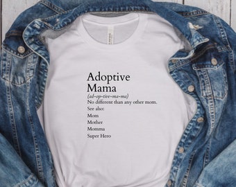 Adoptive Mama Definition Light TShirt Bella Canvas Adoption Foster Baby Gift | Jessica Leslie