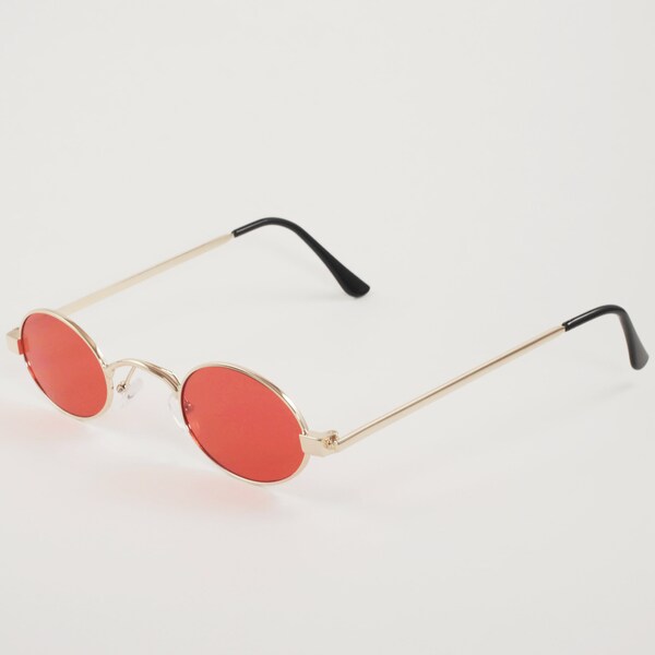 Red Metal Round Sunglasses / Retro Y2K