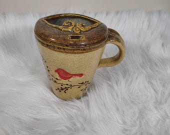 Handgefertigte Steinzeug Keramik Moustache Gaurd Kaffeetasse