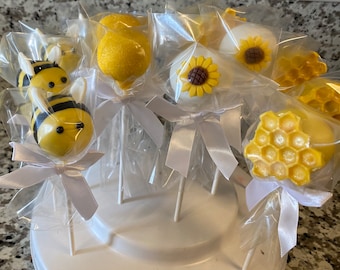 Bee Sunflower Honeycomb cake pops
