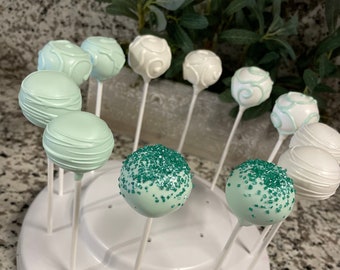 Cake Pops Sage Green White