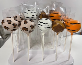Safari print cake pops
