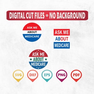 Ask Me About Medicare Svg, Insurance Agent Svg, Social Security Svg, Digital Instant Download, SVG PNG JPG Eps Pdf Vector Design File