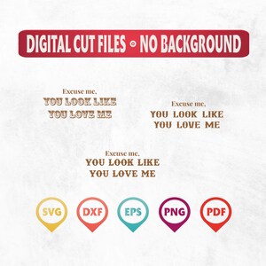 Excuse Me You Look Like You Love Me Svg, Svg Digital Files, Ella