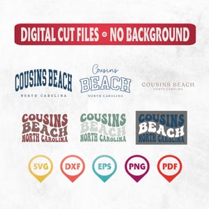 Cousins Beach Svg, Cousin Crew, Beach Shirts Svg, Beach Svg, North Carolina, Trendy Svg, Varsity Svg, Beachy Svg, Beach Vibes, Svg Png Files