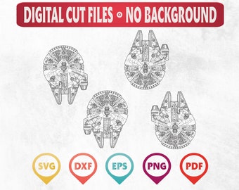 Millennium Falcon SVG: Minimalist Star Wars Cut Files (Digital Download)