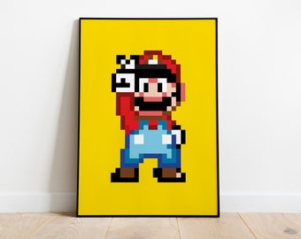 Super Mario Poster, Mario Print, Retro Gaming Poster, bedroom office poster, Gaming Poster