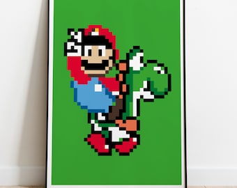 Super Mario and Yoshi Poster