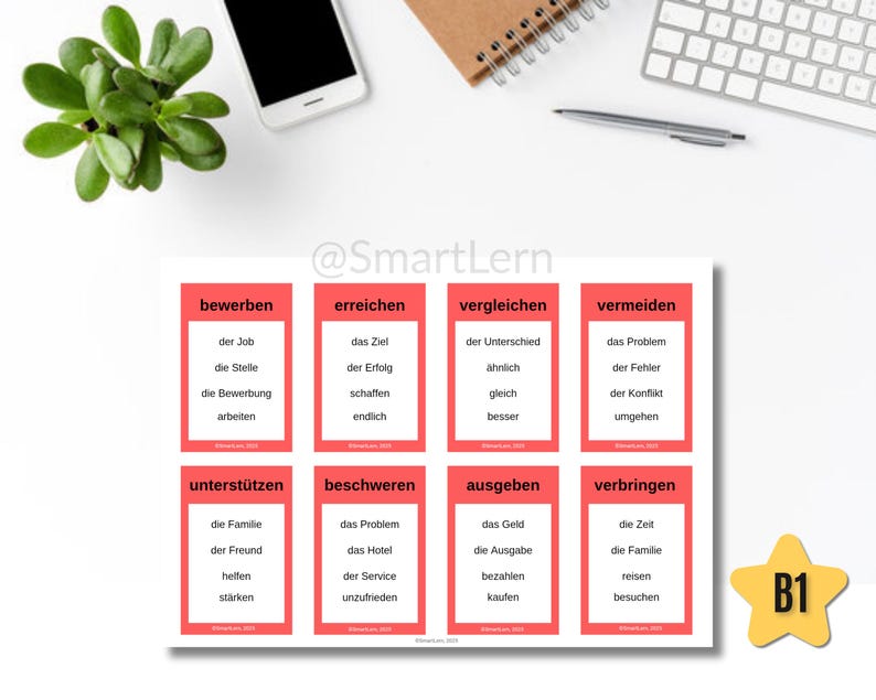 Deutsch Lernen - B1 Tabu Spiel Karten - 40 Wortkarten (PDF) - Etsy