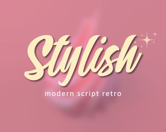 Stylish Retro Script Font: Bold Apparel & Logo Design (OTF, TTF Digital Download)