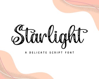 Starlight Script Font: Elegant Cursive, Modern Calligraphy (Digital Download)